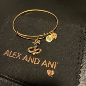 Alex and Ani Anchor Bangle in gold finish!!